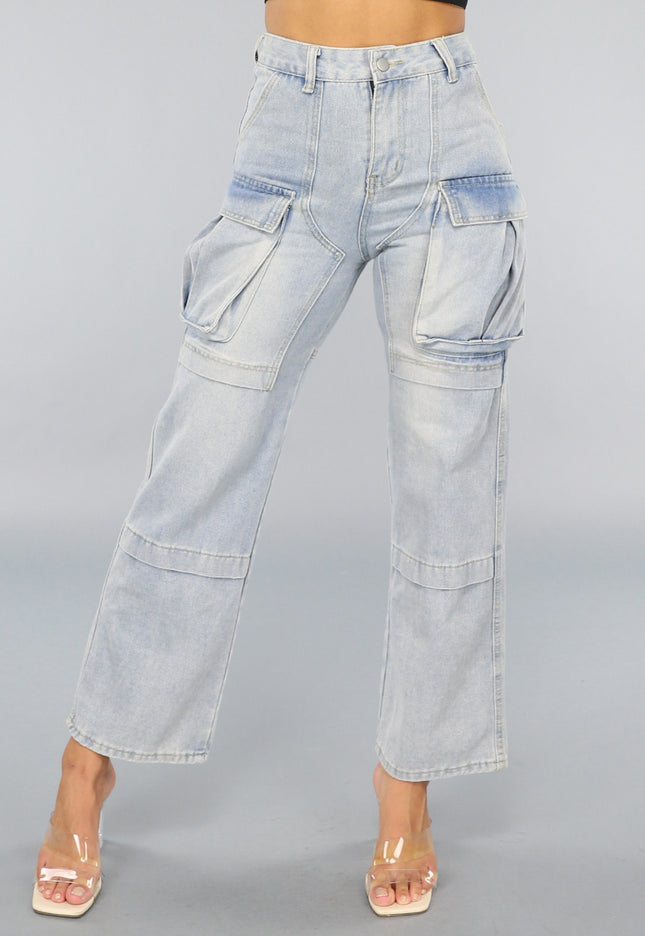 OP=OP! Blauwe Utility Jeans