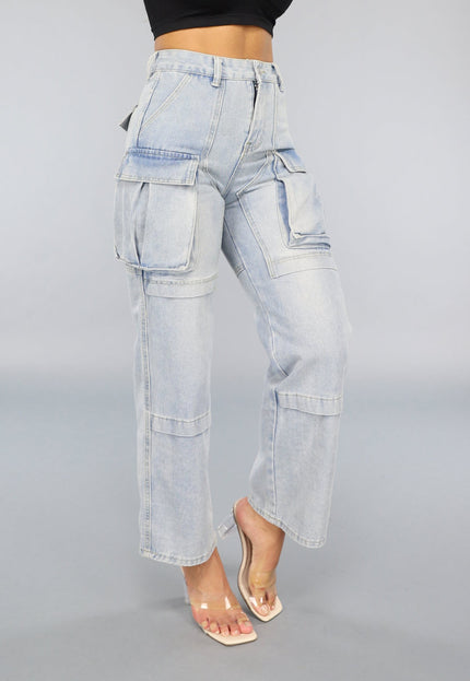 OP=OP! Blauwe Utility Jeans