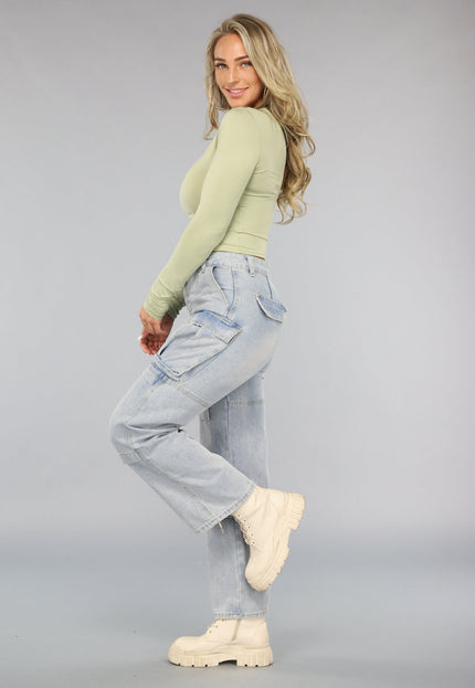 OP=OP! Blauwe Utility Jeans