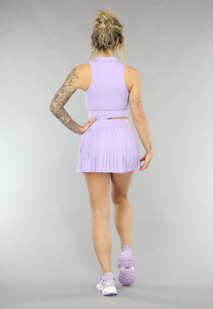 OP=OP! Geplooid Lila Plissé Rokje met Ingewerkt Broekje