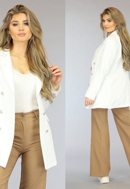 OP=OP.10.NL Halflange Witte Button Blazer