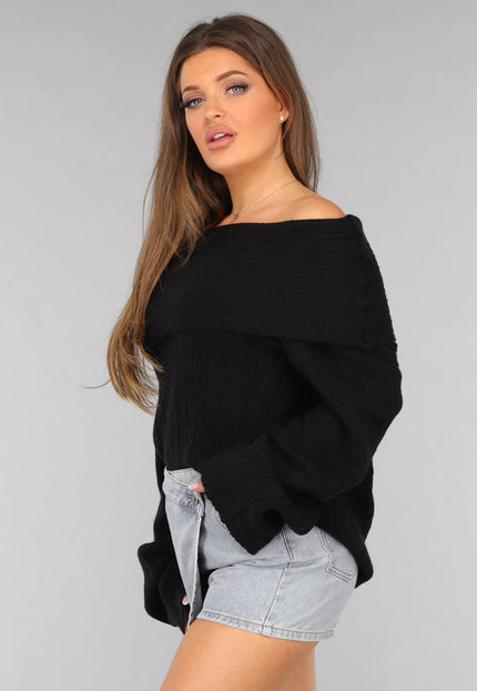 OP=OP! Zwarte Zachte Off Shoulder Trui