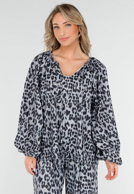 OP=OP.11.S Leopard Print Lange Mouwen Blouse