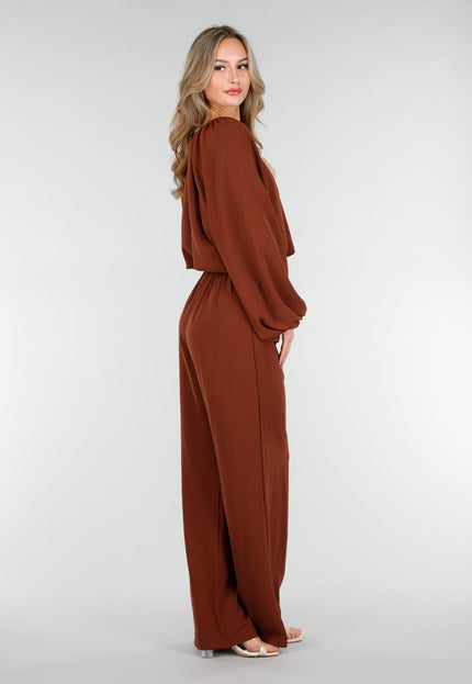 OP=OP.11.S Rood Bruine Linnenlook Blouse