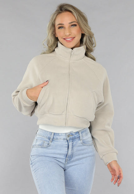 OP=OP! Cropped Fleece Vest met Hoge Kraag