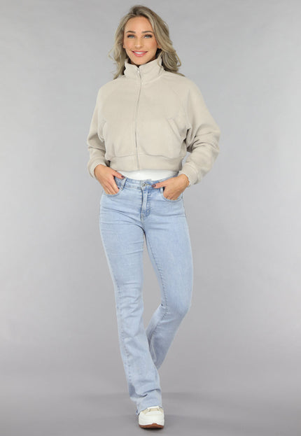 OP=OP! Cropped Fleece Vest met Hoge Kraag