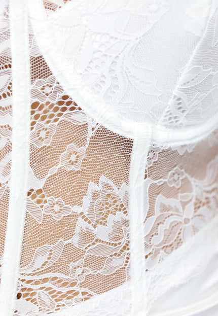 OP=OP! Witte Satijnen Jurk met Kanten Detail