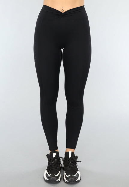 OP=OP! Zwarte Sportlegging met Overslag Taille