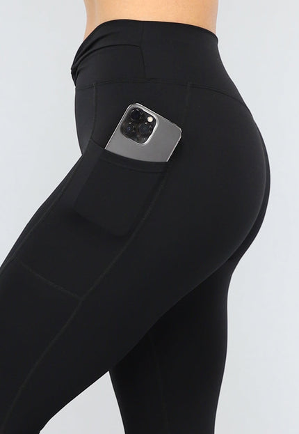 OP=OP! Zwarte Sportlegging met Overslag Taille