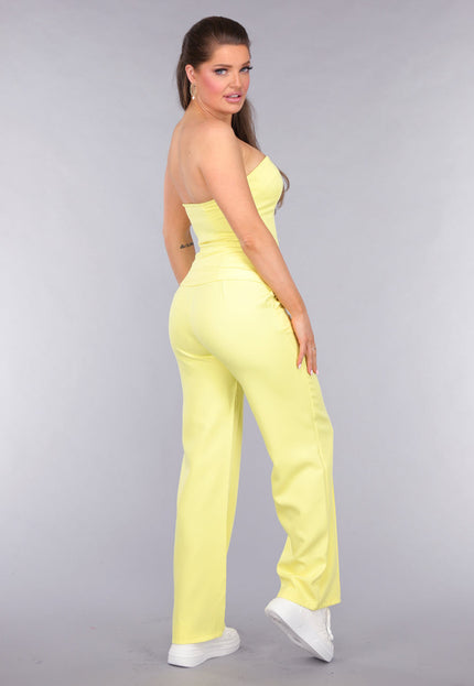 OP=OP! Gele Matching Set met Strapless Top en Pantalon