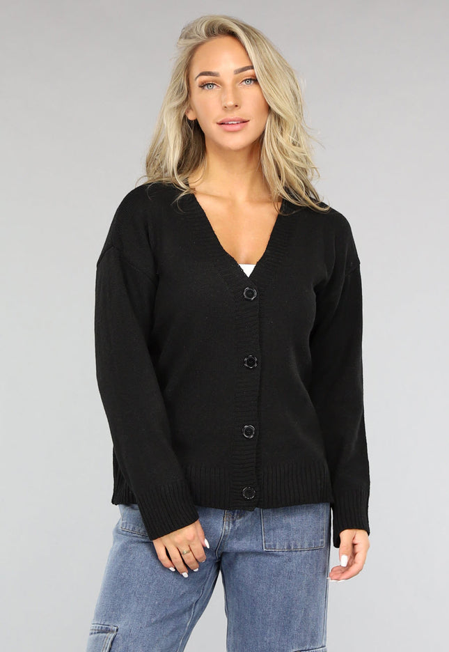OP=OP! Korte Zwarte Fijn Gebreide Cardigan