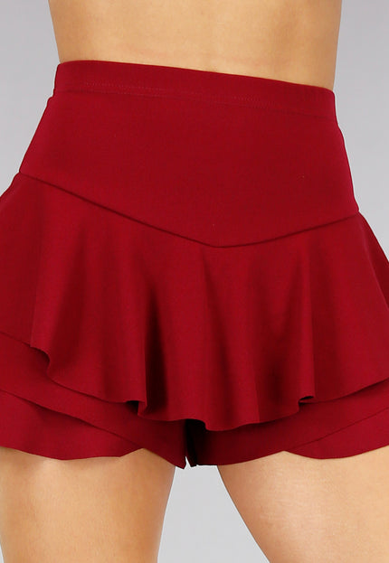 OP=OP! Geplooide Wijnrode Skort