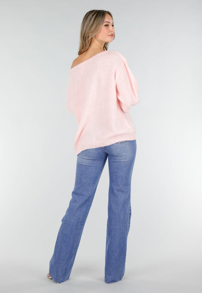 OP=OP.14.NL Roze Off Shoulder Trui