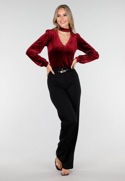 OP=OP.14.NL Velvet Top Rood met Choker