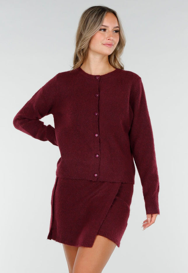OP=OP.14.R Rood Gebreid Vest