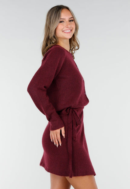 OP=OP.14.R Rood Gebreid Vest