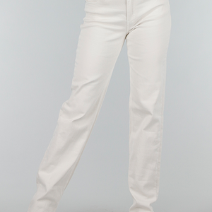 OP=OP.14.S Creme Denim Tall Straight Jeans met Middelhoge Taille en Stretch