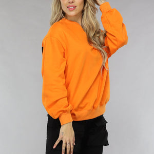 OP=OP! Oranje Sweater met Queen Print