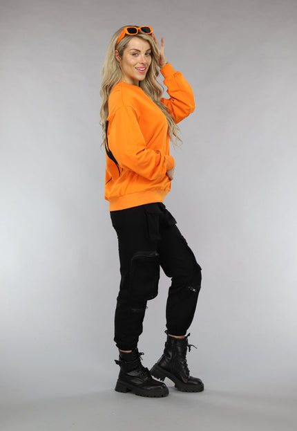 OP=OP! Oranje Sweater met Queen Print