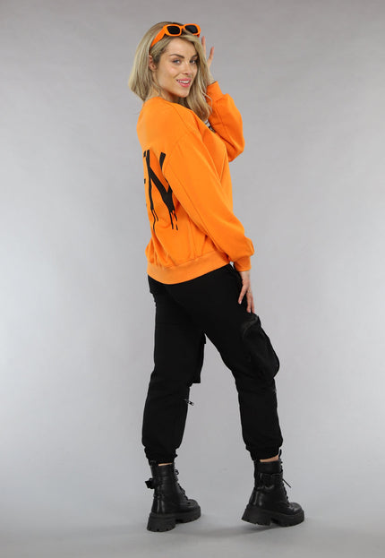 OP=OP! Oranje Sweater met Queen Print