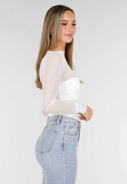 OP=OP.15.NL Witte Mesh Korset Body
