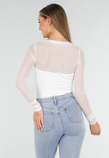 OP=OP.15.NL Witte Mesh Korset Body