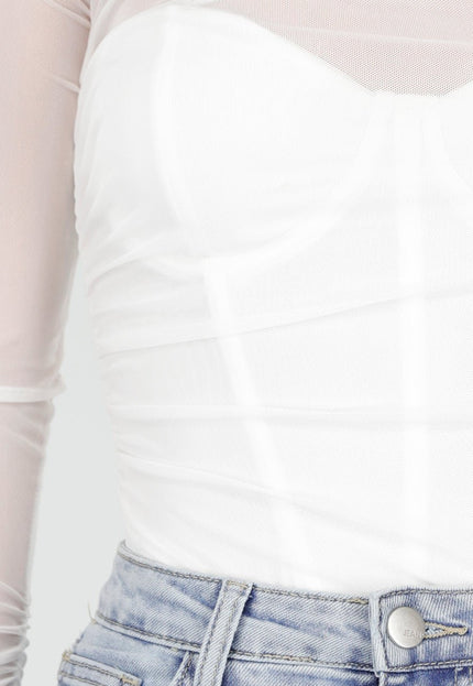 OP=OP.15.NL Witte Mesh Korset Body