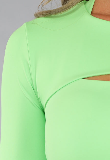 OP=OP! Groene Longsleeve Stretch Croptop