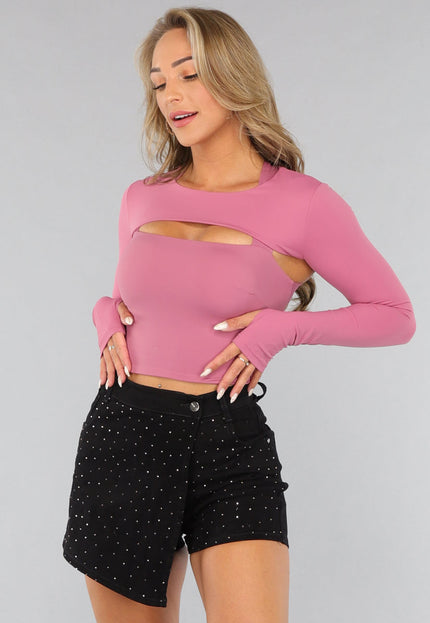 OP=OP! Oudroze Sportieve Bolero met Brede Hals