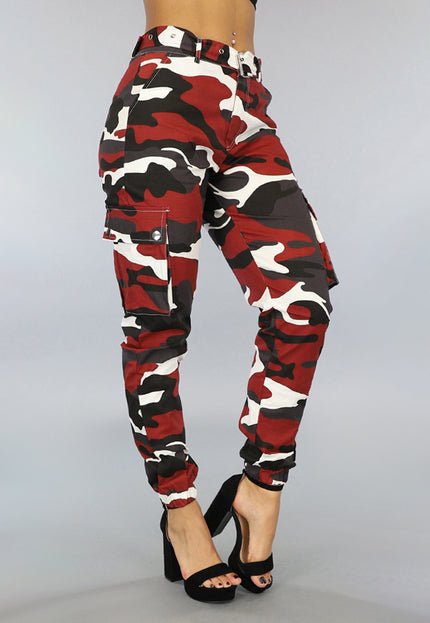 OP=OP.15.S Roestbruine Camouflage Cargo Jeans