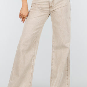 OP=OP.16.NL Beige Wide Leg Jeans met High Waist
