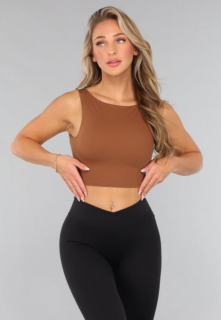 OP=OP.16.NL Camel Padded Sporttop met Open Rug