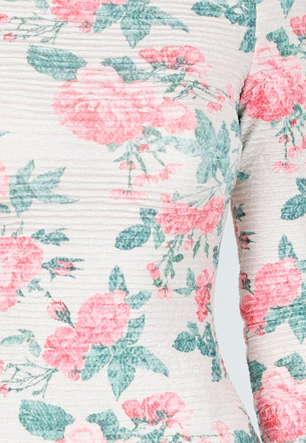 OP=OP.16.NL Maxi Jurk met Rozenprint en Stretch