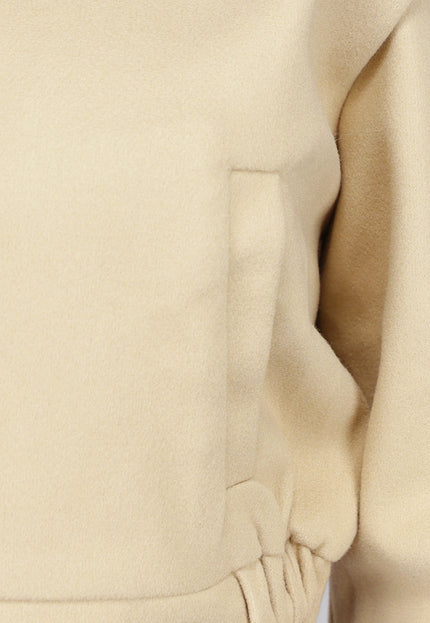 OP=OP! Zacht Beige Bomberjasje met Drukknoopjes