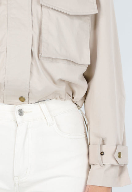 OP=OP.17.NL Cropped Jas in Licht Beige