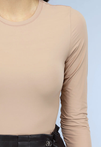 OP=OP.17.NL Gladde Longesleeve Nude Bodysuit