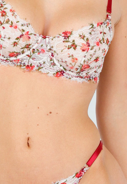 OP=OP.17.NL Kanten Lingerie Set met Bloemenprint
