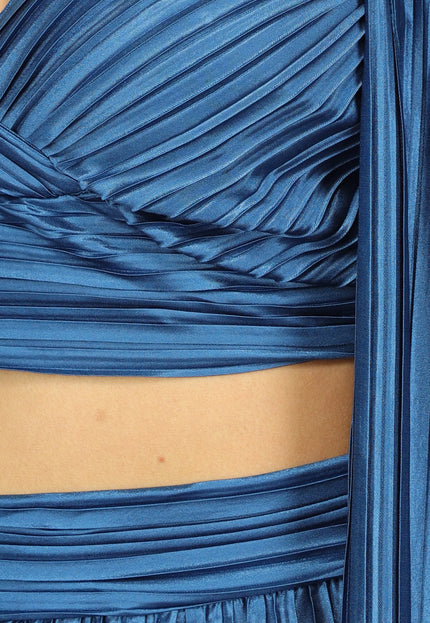 OP=OP! Petrol Plissé 3 Piece met Lang Vest