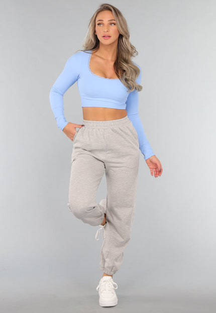 OP=OP.18.NL Lichtblauwe Padded Longsleeve Sporttop