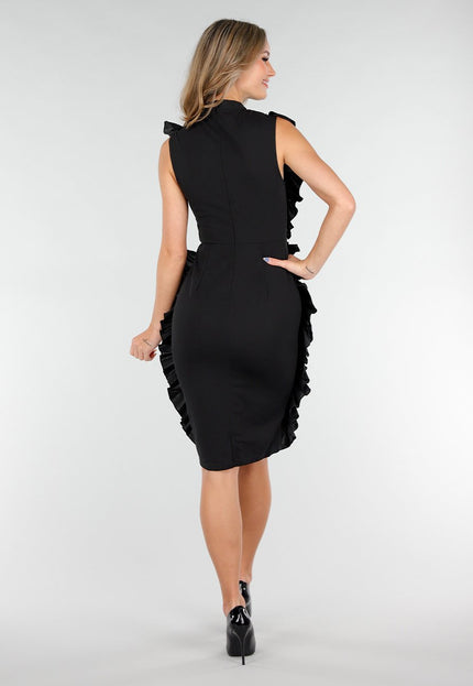 OP=OP.18.S Zwarte Jurk met Ruffles