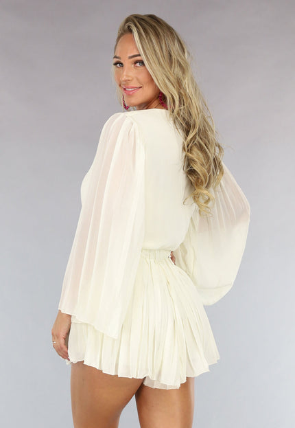 OP=OP.19.NL Ecru Plissé Playsuit
