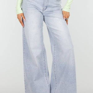 OP=OP.19.NL Lichtblauwe Wide Leg Jeans met Stretch