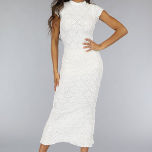 OP=OP.19.NL Witte Bloemen Bodycon Jurk