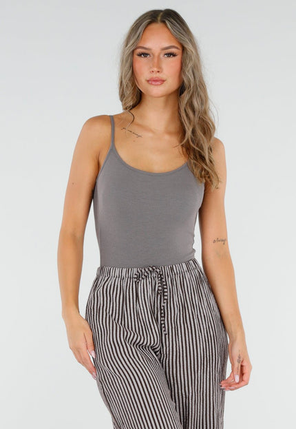 OP=OP.19.S Grijze Rib Bodysuit met Pads