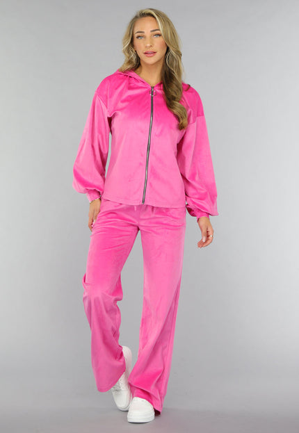 OP=OP! Roze Velvet Wide Leg Huispak