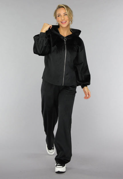 OP=OP! Zwart Velours Wide Leg Huispak