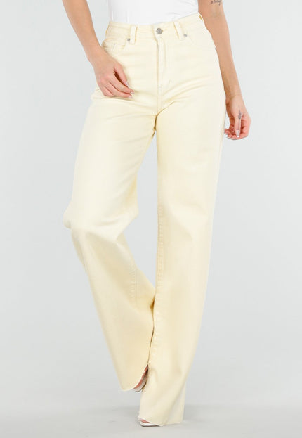 OP=OP.20.NL Lichtgele Wide Leg Tall Stretch Jeans