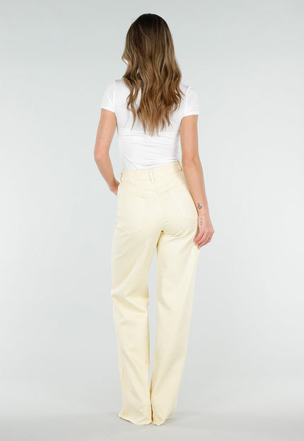 OP=OP.20.NL Lichtgele Wide Leg Tall Stretch Jeans