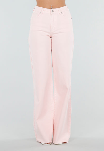 OP=OP.20.NL Lichtroze Wide Leg Tall Stretch Jeans