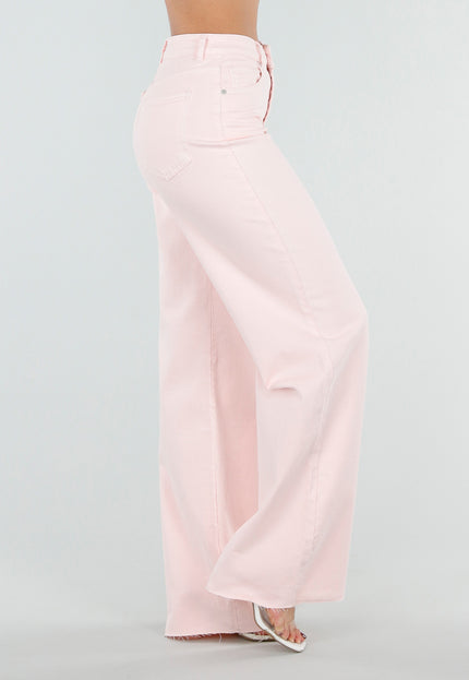 OP=OP.20.NL Lichtroze Wide Leg Tall Stretch Jeans